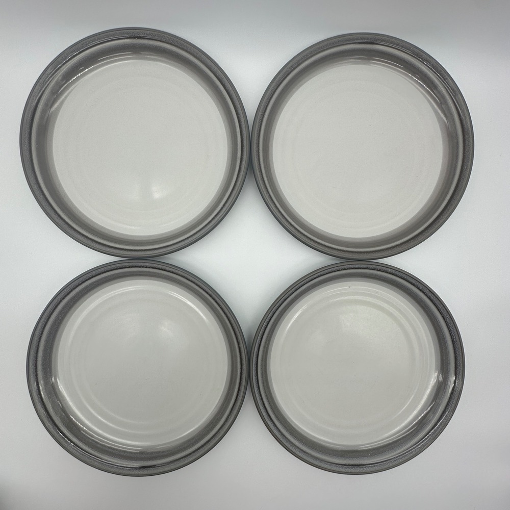 Noritake Stoneware Sierra Twilight 8667 Dinner Plates Set of 4 Gray White Japan